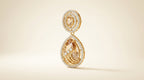 Champagne Crystal Halo Drop Statement Earrings