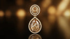 Champagne Crystal Halo Drop Statement Earrings
