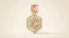 Champagne Hexa Glow Statement Earrings
