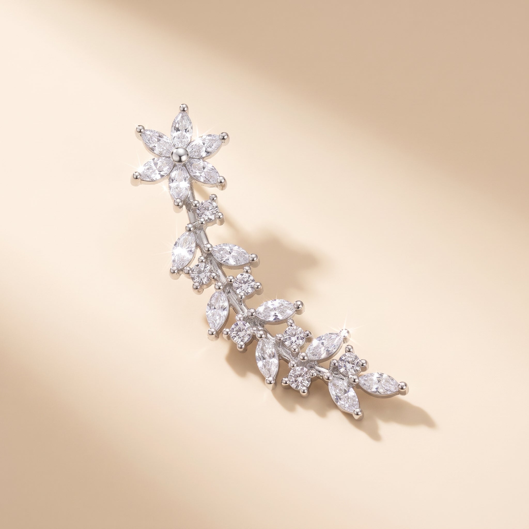Crystal Floral Vine Ear Climbers