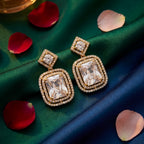 Crystal Cushion-Cut Halo Statement Earrings