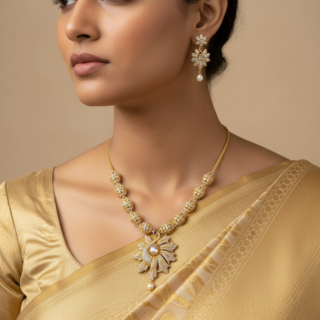 Radiant Sunflower Necklace & Earrings Set