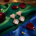Double Heart Spark Drop Earrings