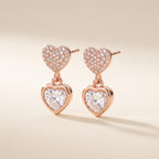 Double Heart Spark Drop Earrings