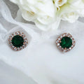 Evergreen Halo Stud Earrings