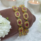 Royal Ruby & Emerald Bangle Set