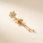 Floral Bloom Tassel Drop Earrings