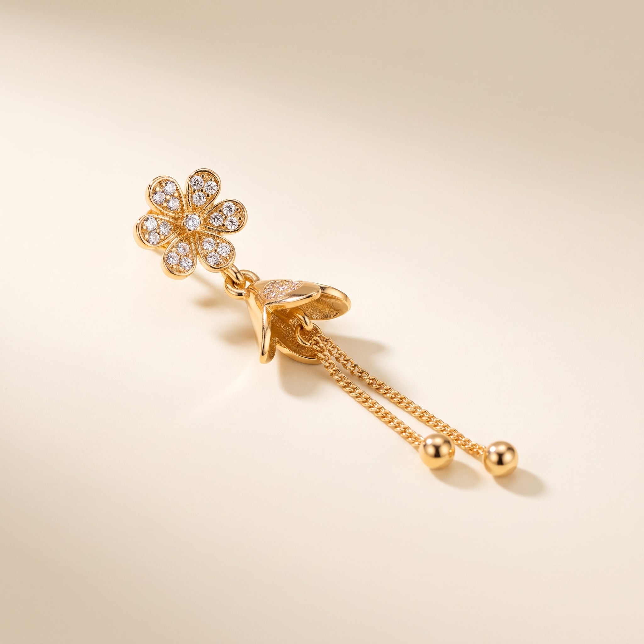 Floral Bloom Tassel Drop Earrings