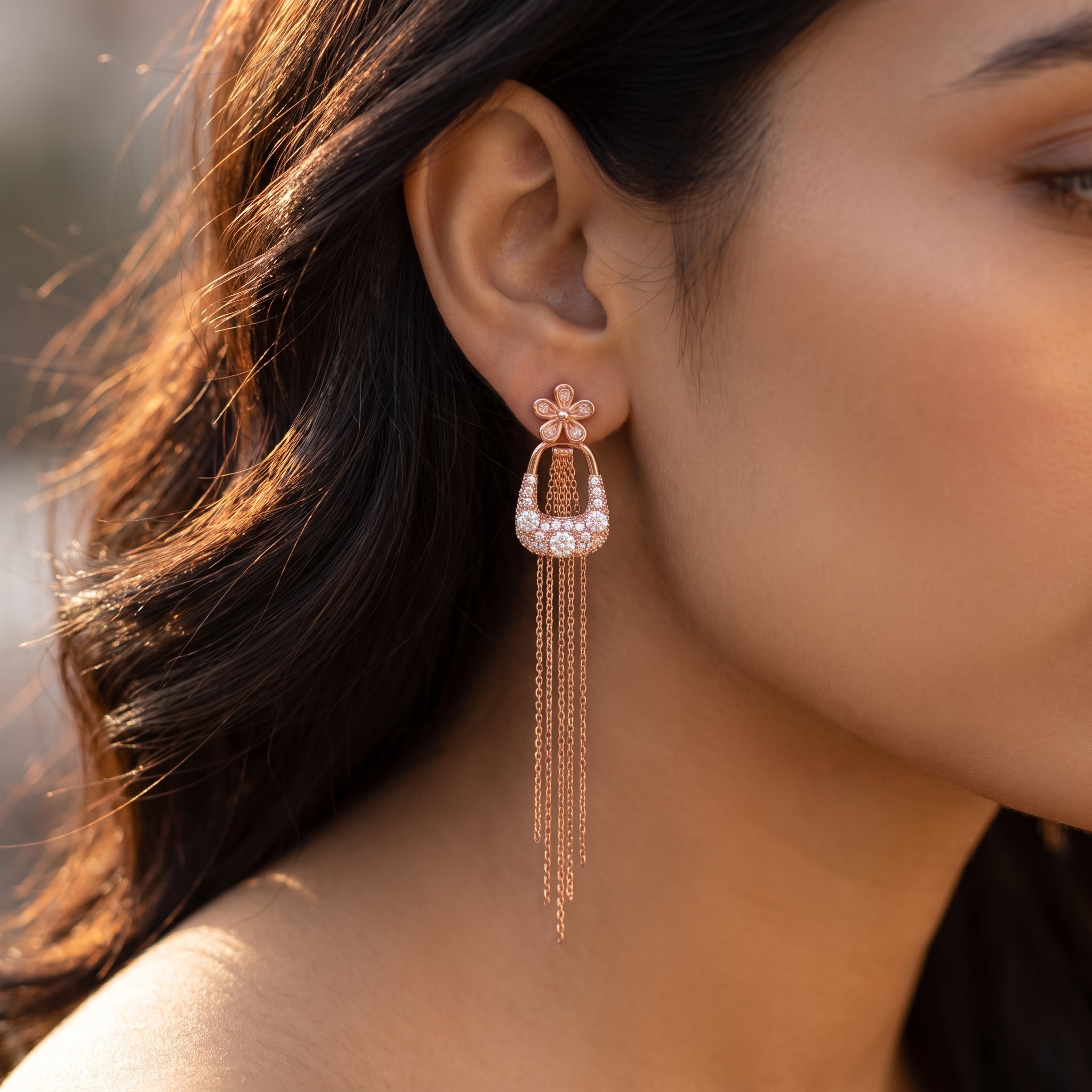 Floral Cascade Drop Earrings