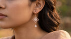 Floral Clover Drop Earrings