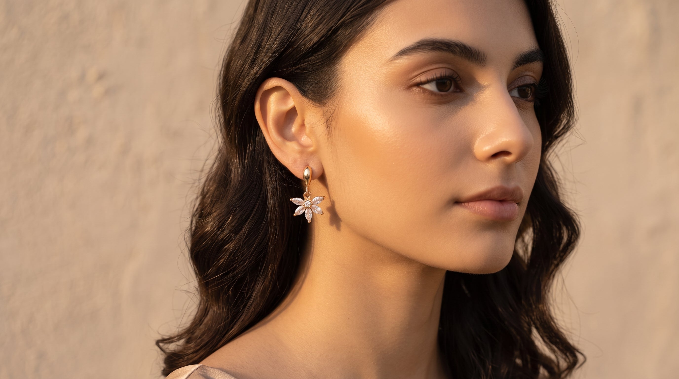 Floral Marquise Drop Earrings