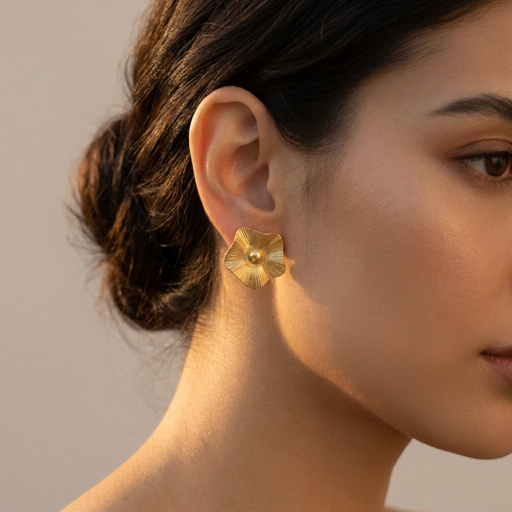 Floral Textured Earrings