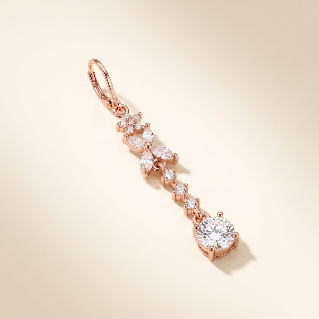 Floral Vine Crystal Drop Earrings