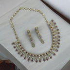 Lavender Teardrop Necklace and Earrings Set