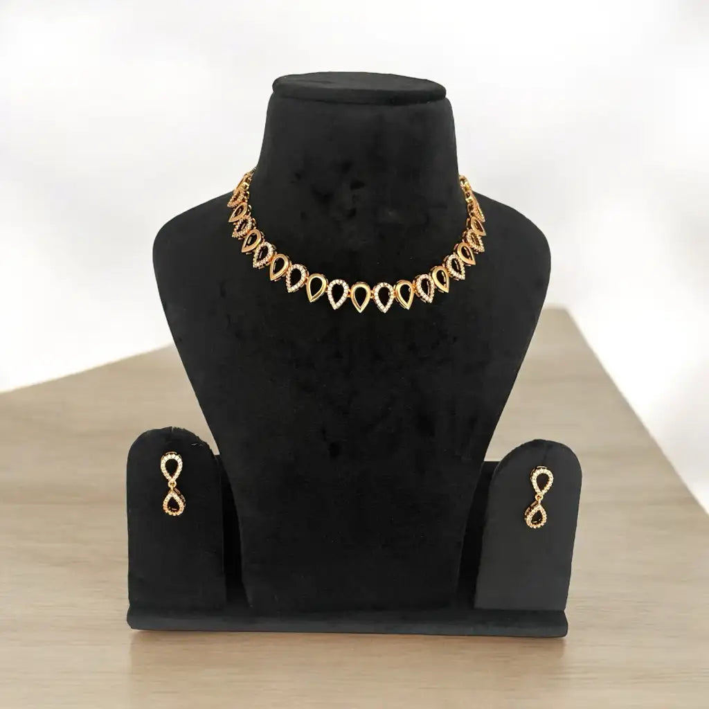 Infinity Teardrop American Diamond (AD) Necklace and Earrings Set