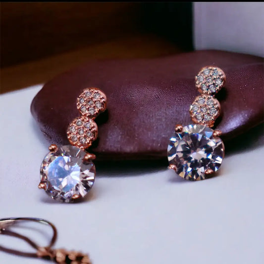 Radiant Rose Gold Drop Earrings