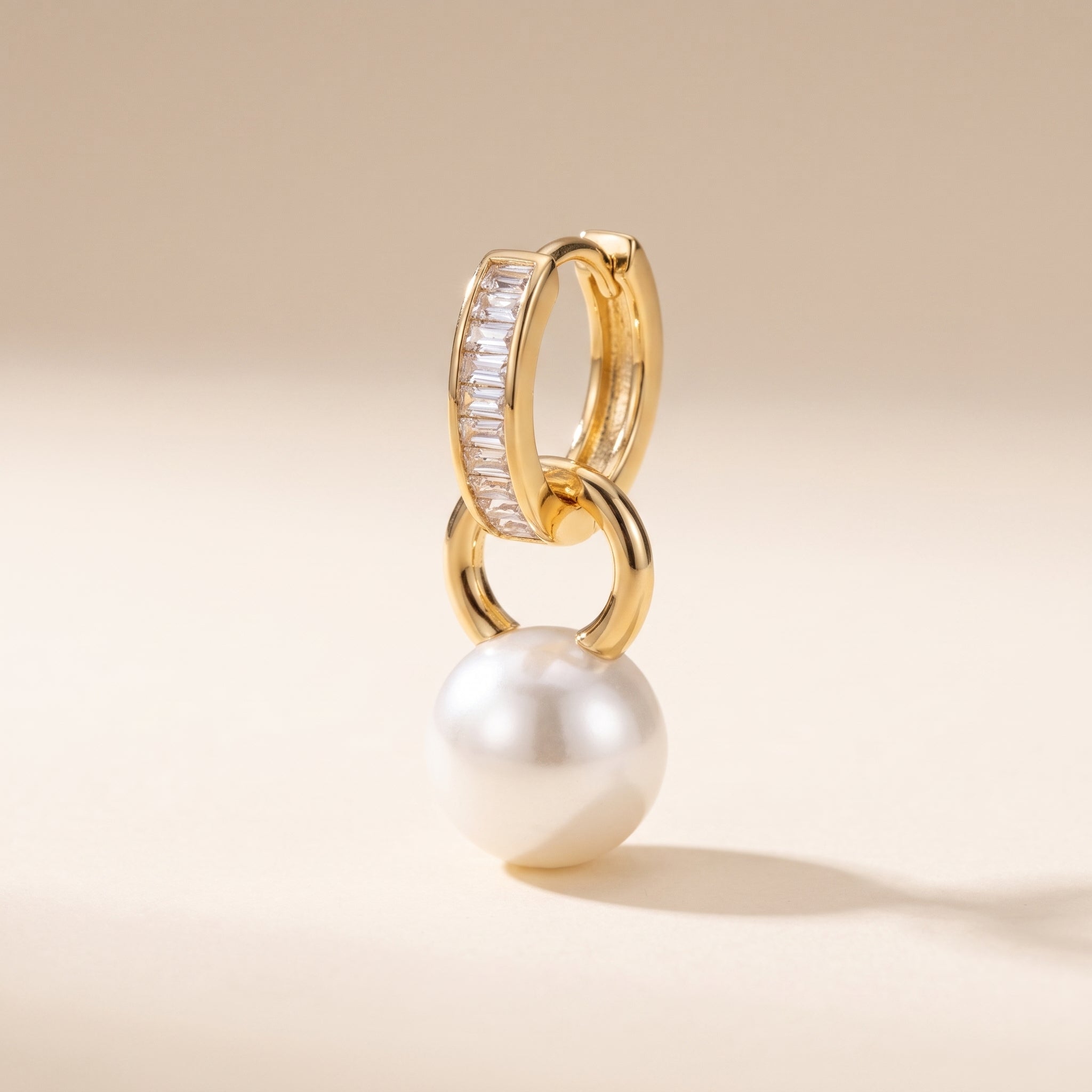 Gold Crystal Hoop Earrings