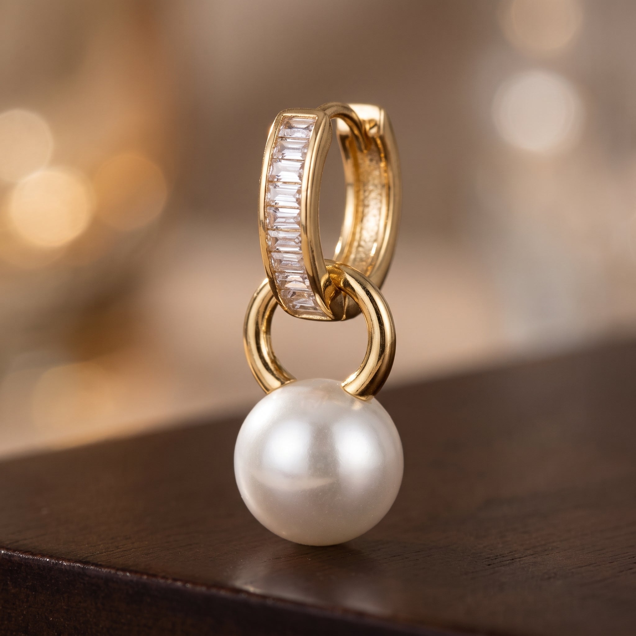 Gold Crystal Hoop Earrings
