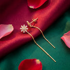 Sunburst Threader Chain Earrings - festive