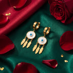 Evil Eye Drop Earrings - festive