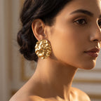 Hammered Disc Earrings - lifestyle