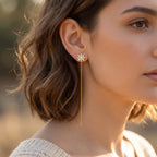 Sunburst Threader Chain Earrings - lifestyle