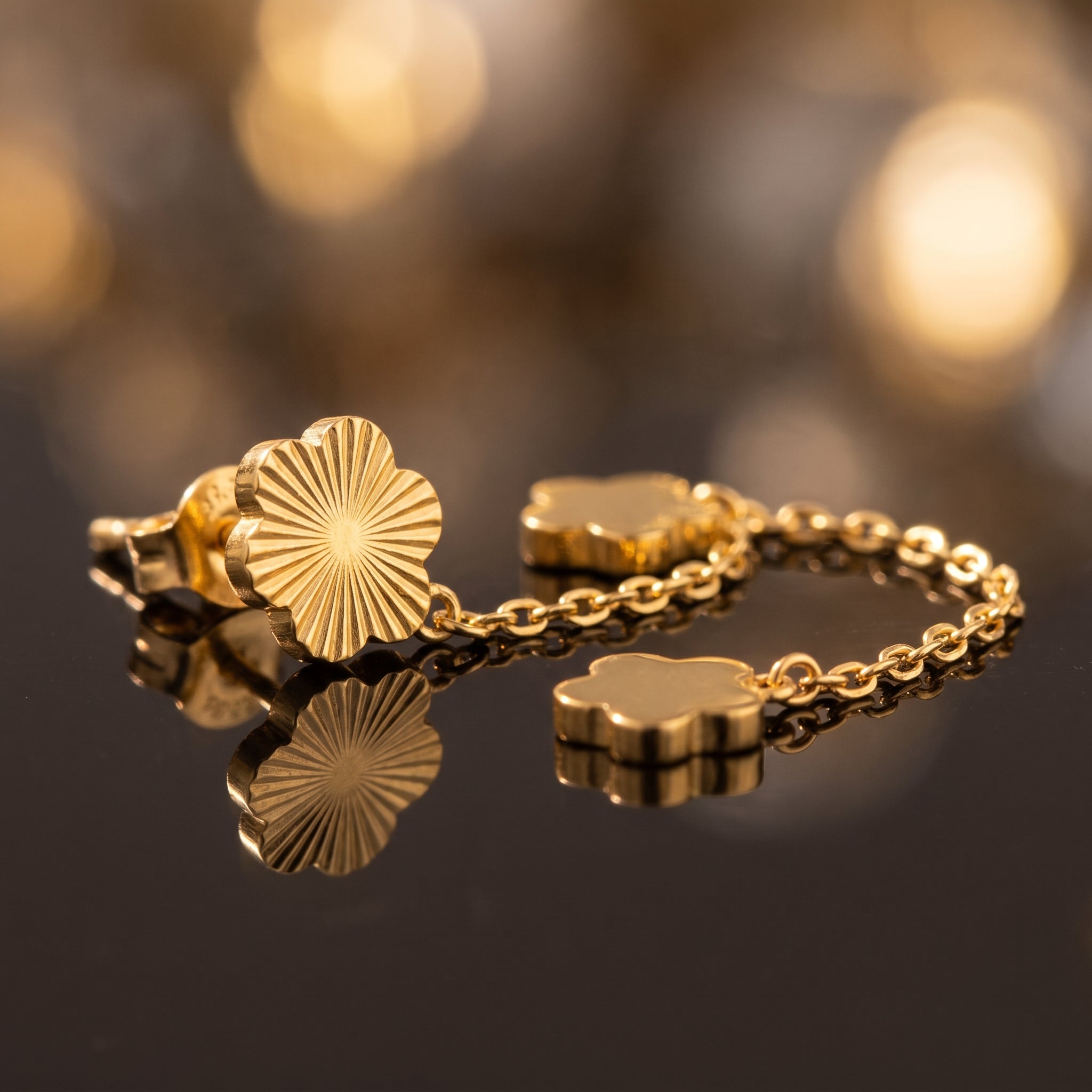 Floral Drop Earrings - macro