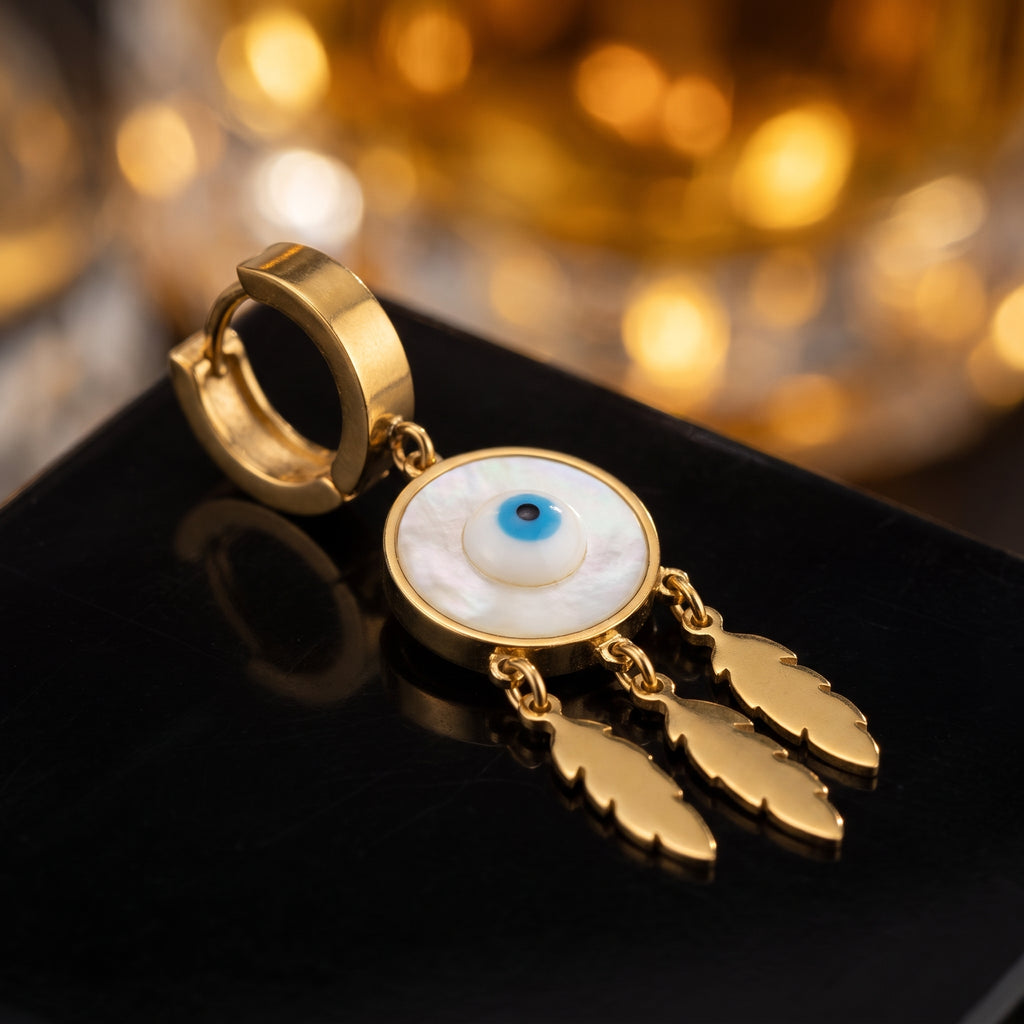 Evil Eye Drop Earrings - macro