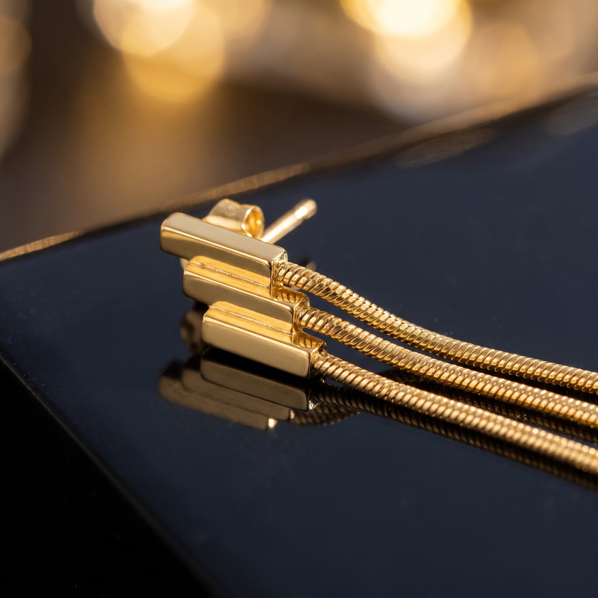 Geometric Tassel Earrings - macro