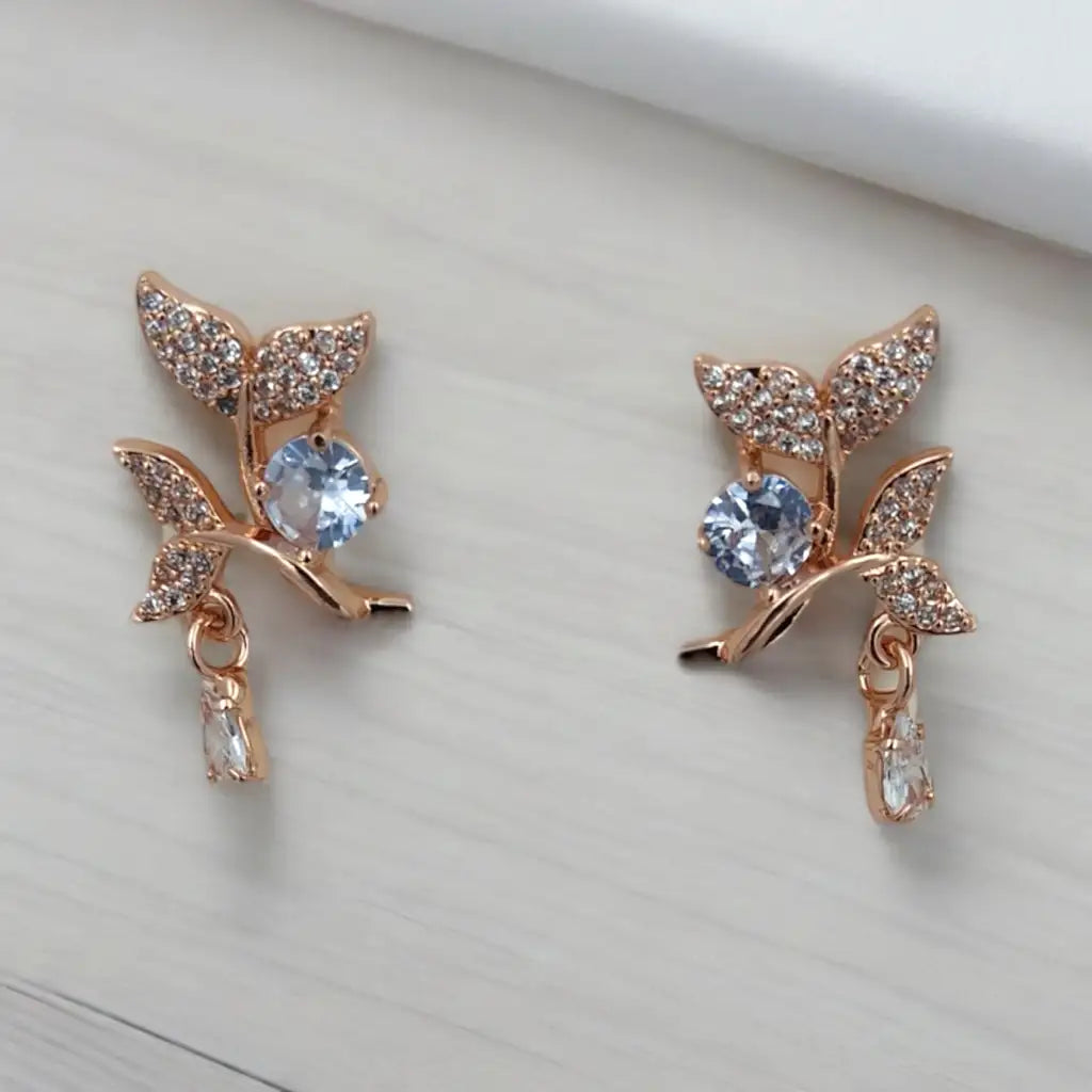 Blossom Sparkle Leaf Earrings