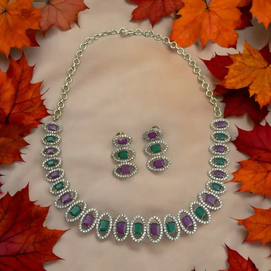 Majestic Emerald Necklace and Earrings Set