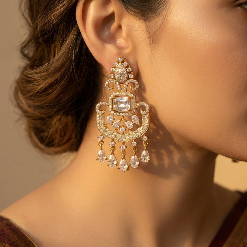 Royal Kundan Chandelier Statement Earrings
