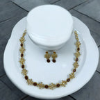 Ruby Blossom Necklace and Earrings Set