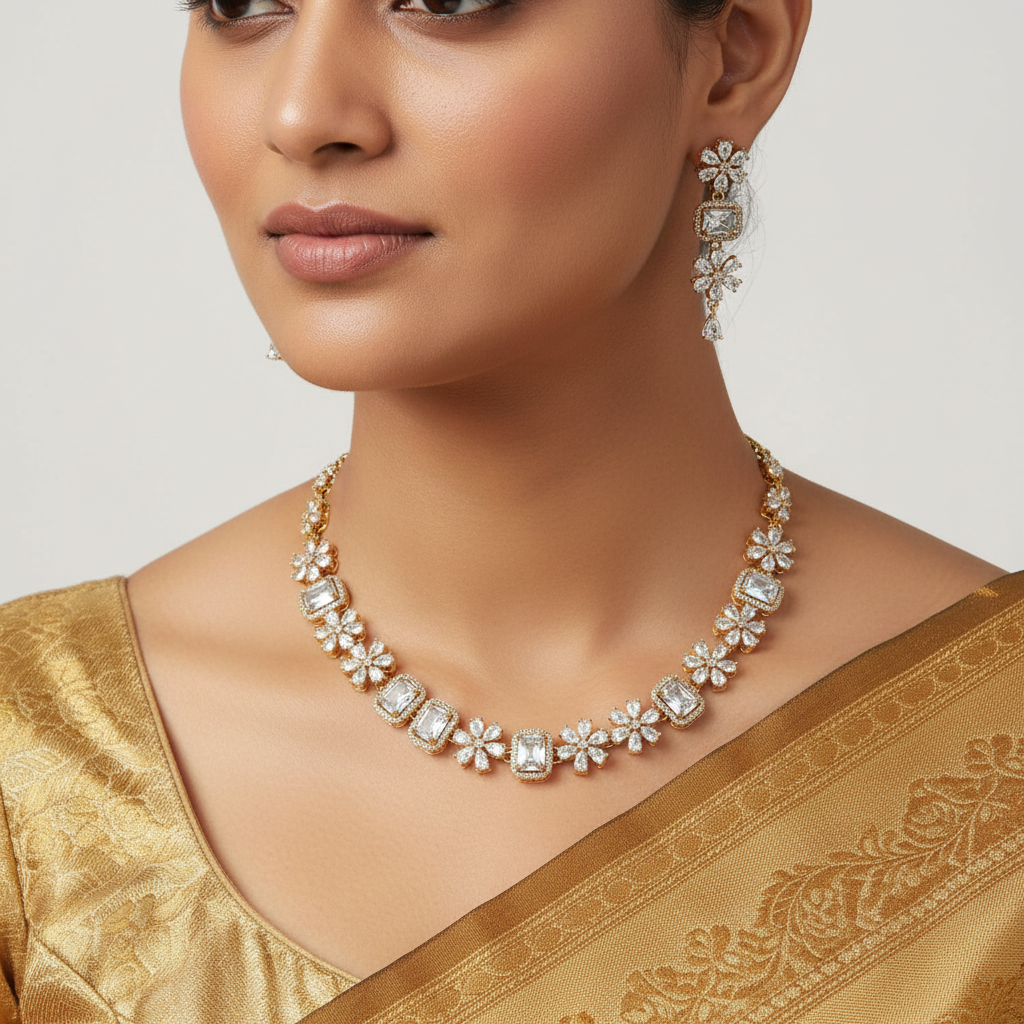 Regal Blossom Necklace and Earring Set