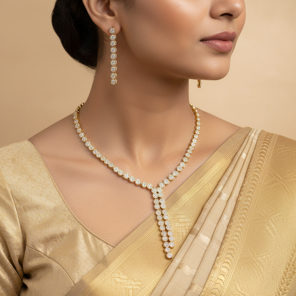 Radiant Crystal Necklace and Earrings Set