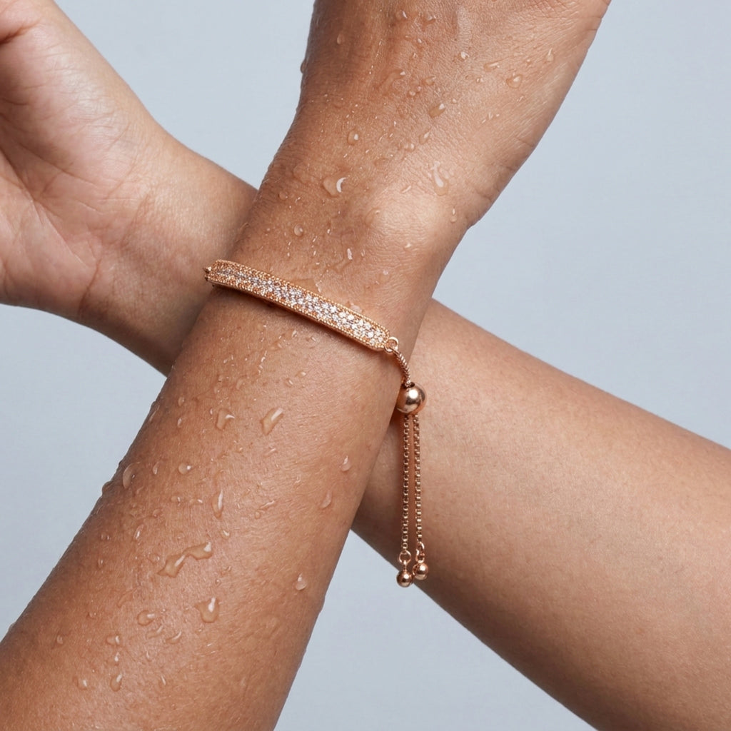 KJ-AI-GALLERY-v1 | Lunara Gleam Bracelet — lifestyle alternate angle | Krystal Jewels