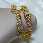 Regal Gemstone & Crystal Bangle Set