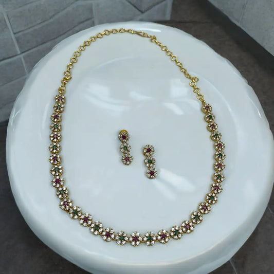 Floral Elegance Necklace and Earrings Set