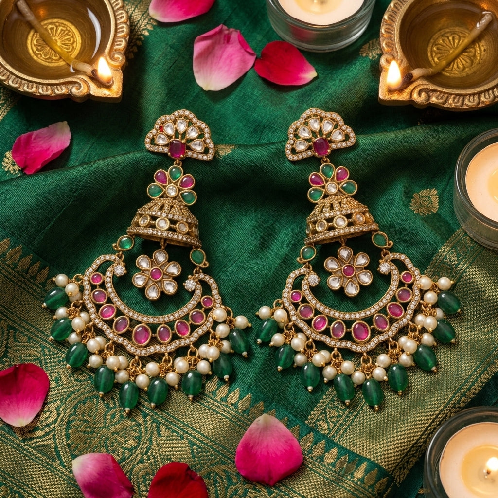 Meher Chandbali Earrings - festive styling