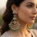 Meher Chandbali Earrings - worn on model