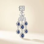 Midnight Sapphire Cascade Chandelier Earrings - studio hero