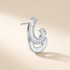 Modern Curve Crystal Stud Earrings