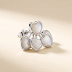 Mother-of-Pearl Heart Cluster Stud Earrings