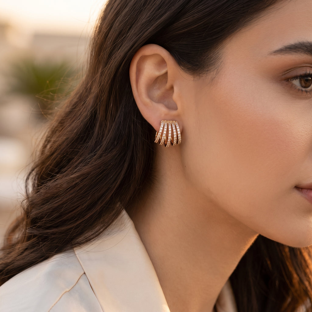 Multi-Layer Spark Stud Earrings