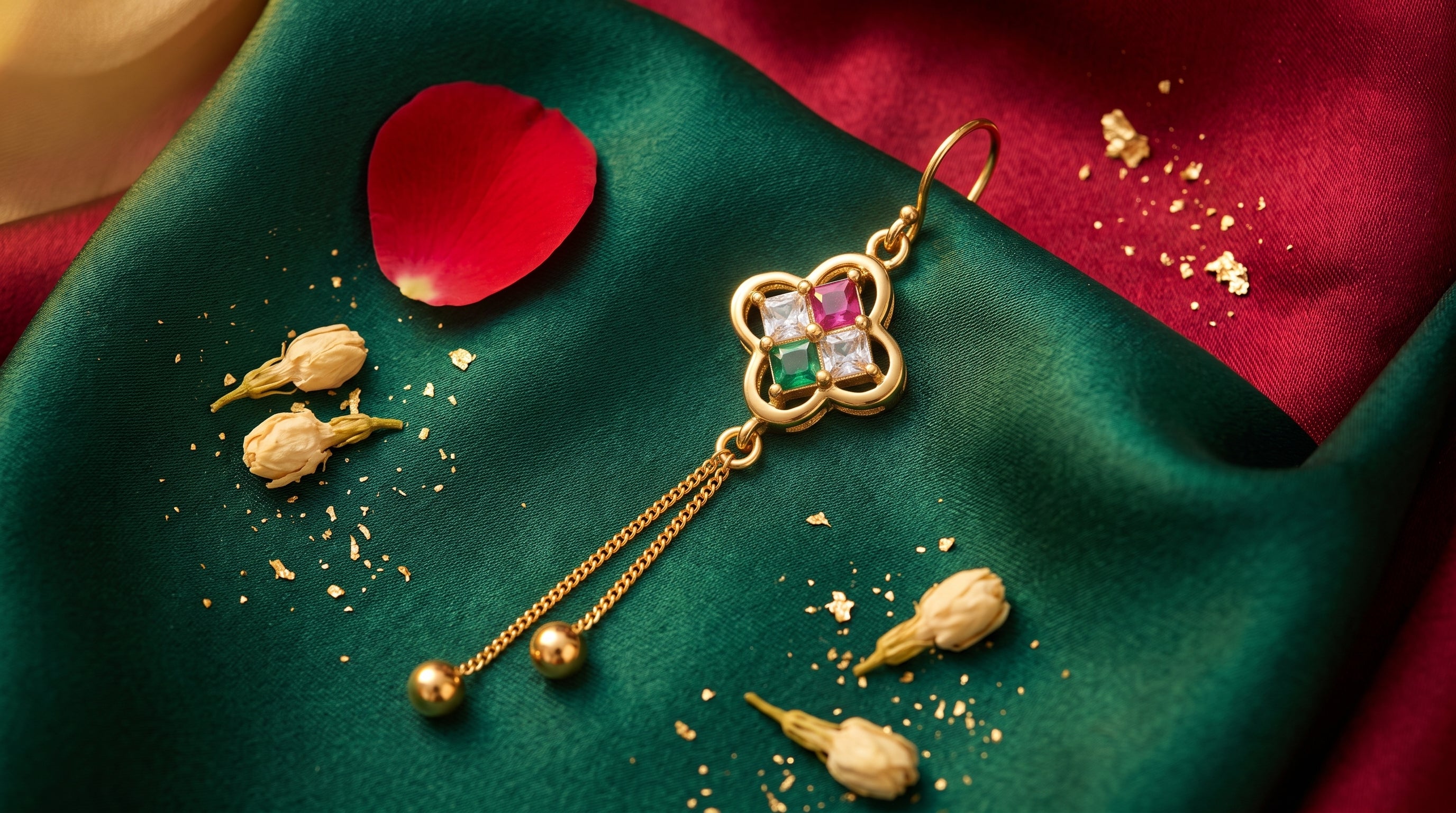 Multicolor Clover Tassel Drop Earrings