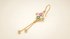 Multicolor Clover Tassel Drop Earrings