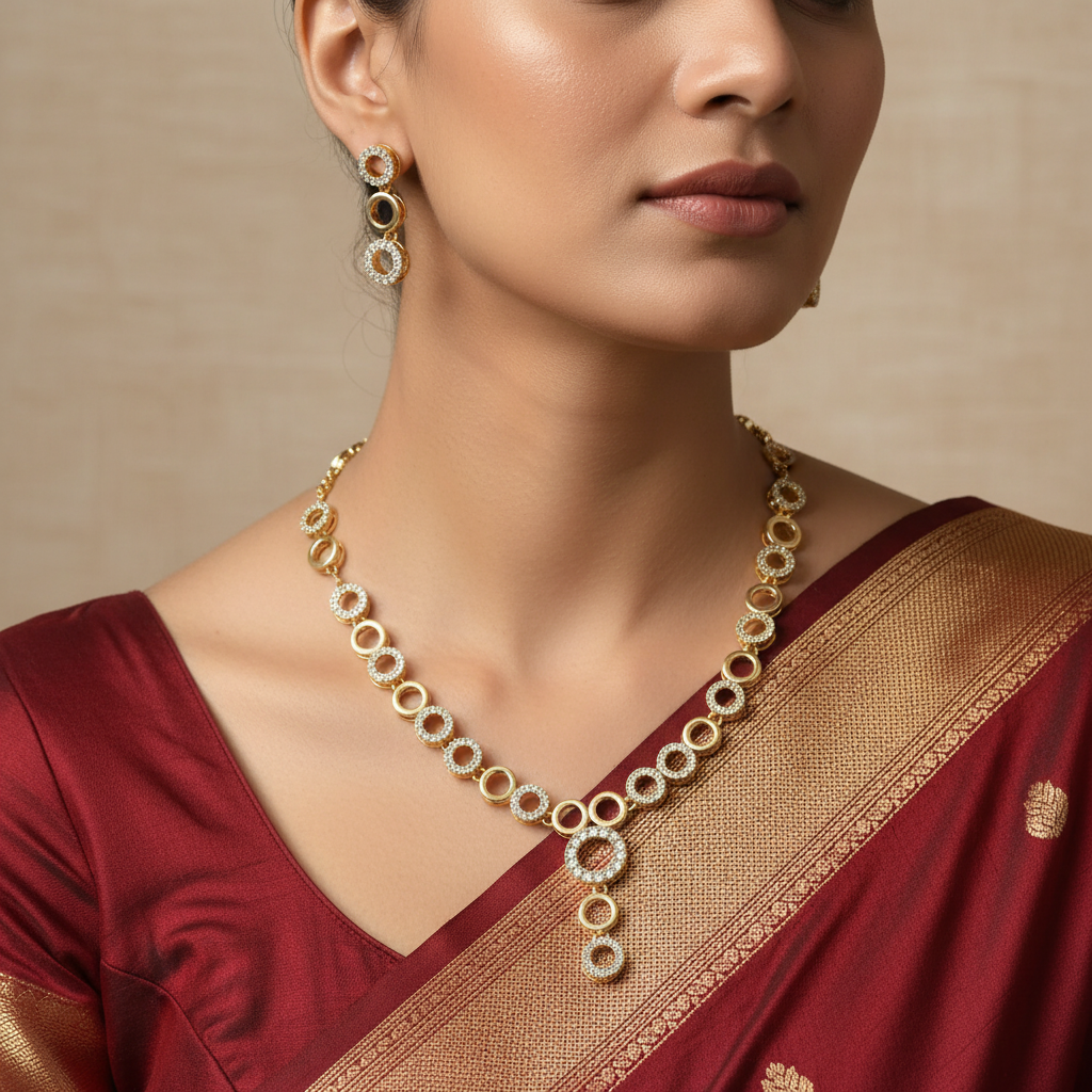 Circles of Elegance Necklace and Earrings Set