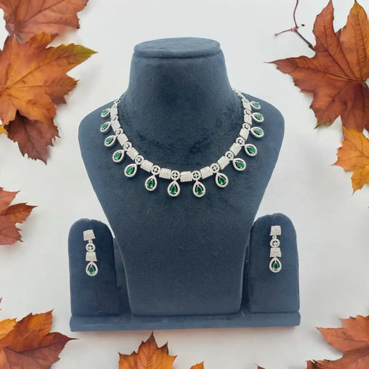 Verdant Elegance AD Necklace Set
