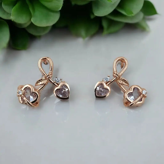 Heart's Embrace Rose Gold Earrings
