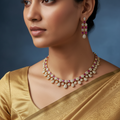 Regal Crystal & Gemstone Necklace and Earrings Set